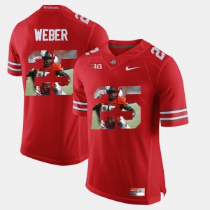 Men #25 Ohio State Pictorial Fashion Mike Weber college Jersey - Scarlet