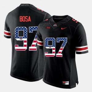 Mens OSU Buckeyes #97 US Flag Fashion Nick Bosa college Jersey - Black