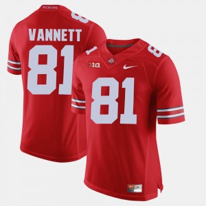 Men Alumni Football Game #81 Buckeye Nick Vannett college Jersey - Scarlet