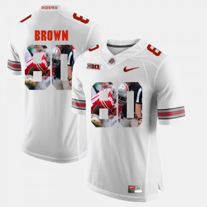 Men #80 Pictorial Fashion Ohio State Noah Brown college Jersey - White