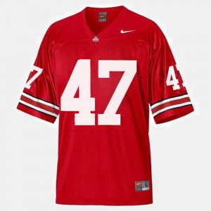 Men #47 A.J. Hawk college Jersey - Red Football OSU Buckeyes