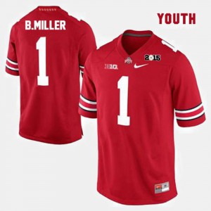 Kids #1 Football Ohio State Braxton Miller college Jersey - Red