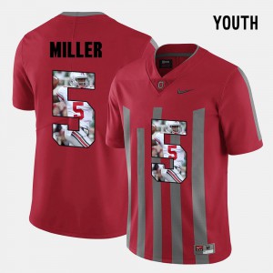 Kids Buckeye #5 Pictorial Fashion Braxton Miller college Jersey - Red