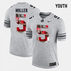 Youth(Kids) Ohio State Buckeye Pictorital Gridiron Fashion Pictorial Gridiron Fashion #5 Braxton Miller college Jersey - Gray