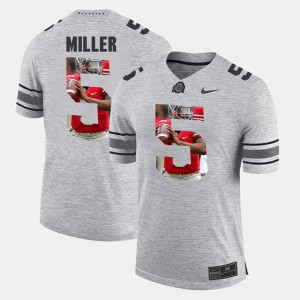 Men's Pictorital Gridiron Fashion Buckeye #5 Pictorial Gridiron Fashion Braxton Miller college Jersey - Gray