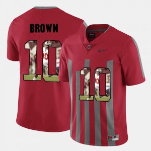 Men's #10 Pictorial Fashion Ohio State CaCorey Brown college Jersey - Red