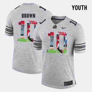 Kids Pictorial Gridiron Fashion Pictorital Gridiron Fashion Buckeye #10 CaCorey Brown college Jersey - Gray