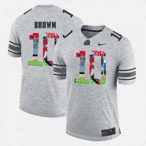 Mens #10 Pictorital Gridiron Fashion Pictorial Gridiron Fashion Ohio State Buckeyes CaCorey Brown college Jersey - Gray