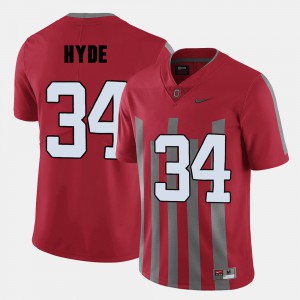 Men Buckeyes Football #34 CameCarlos Hyde college Jersey - Red