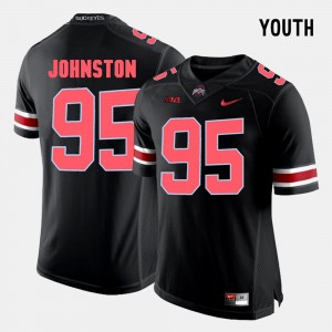 Youth(Kids) Football #95 OSU Buckeyes Cameron Johnston college Jersey - Black