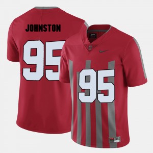 Men's #95 Ohio State Football Cameron Johnston college Jersey - Red