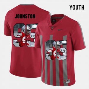 Youth #95 Cameron Johnston college Jersey - Red Pictorial Fashion OSU