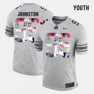 Youth #95 OSU Pictorial Gridiron Fashion Pictorital Gridiron Fashion Cameron Johnston college Jersey - Gray