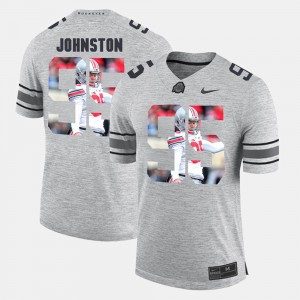 Men's Buckeyes #95 Pictorital Gridiron Fashion Pictorial Gridiron Fashion Cameron Johnston college Jersey - Gray