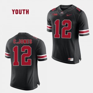 Youth(Kids) Ohio State Buckeye Football #12 Cardale Jones college Jersey - Black