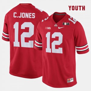 Youth(Kids) Football Ohio State Buckeye #12 Cardale Jones college Jersey - Red