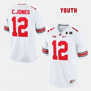 Kids Buckeye Football #12 Cardale Jones college Jersey - White