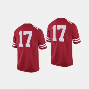 Mens #17 Buckeye Football college Jersey - Scarlet