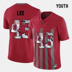 Kids #43 OSU Buckeyes Pictorial Fashion Darron Lee college Jersey - Red