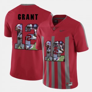 Men's OSU Buckeyes #12 Pictorial Fashion Doran Grant college Jersey - Red