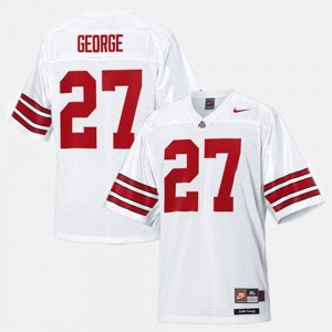 Kids Ohio State #27 Football Eddie George college Jersey - White