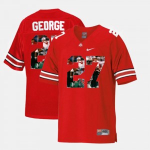 Men's Throwback Ohio State #27 Eddie George college Jersey - Scarlet