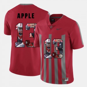 Mens #13 Pictorial Fashion Ohio State Buckeye Eli Apple college Jersey - Red