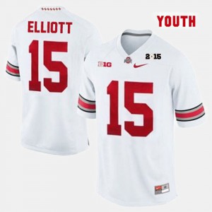 Kids #15 Ezekiel Elliott college Jersey - White Football Ohio State
