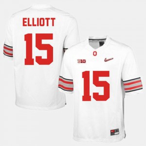 Men's Football #15 Ohio State Buckeye Ezekiel Elliott college Jersey - White