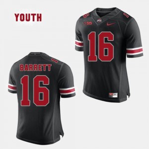 Youth #16 J.T. Barrett college Jersey - Black Football OSU Buckeyes