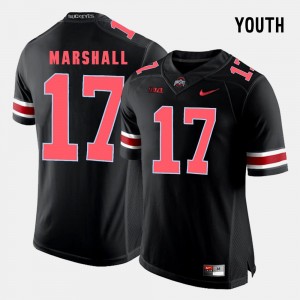 Youth Football #17 Ohio State Jalin Marshall college Jersey - Black