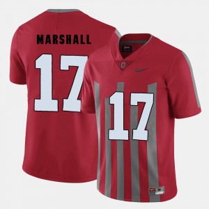 Men Football #17 OSU Buckeyes Jalin Marshall college Jersey - Red