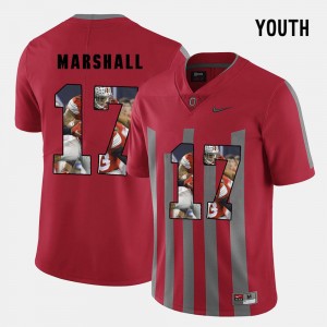 Youth(Kids) #17 Ohio State Pictorial Fashion Jalin Marshall college Jersey - Red