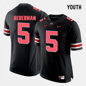 Kids #5 Football Buckeye Jeff Heuerman college Jersey - Black