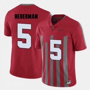 Mens #5 Football Buckeyes Jeff Heuerman college Jersey - Red