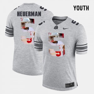 Youth Pictorial Gridiron Fashion Ohio State Buckeyes Pictorital Gridiron Fashion #5 Jeff Heuerman college Jersey - Gray