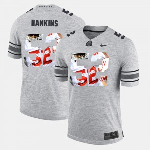 Mens Pictorital Gridiron Fashion Ohio State Buckeye #52 Pictorial Gridiron Fashion Johnathan Hankins college Jersey - Gray