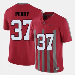 Men's Football OSU Buckeyes #37 Joshua Perry college Jersey - Red