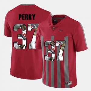 Men's #37 Ohio State Buckeyes Pictorial Fashion Joshua Perry college Jersey - Red