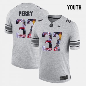 Youth(Kids) #37 Pictorital Gridiron Fashion Ohio State Pictorial Gridiron Fashion Joshua Perry college Jersey - Gray