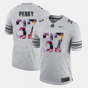 Men Pictorial Gridiron Fashion #37 Pictorital Gridiron Fashion Ohio State Buckeye Joshua Perry college Jersey - Gray