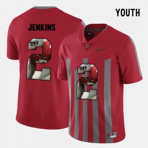 Youth Ohio State Pictorial Fashion #2 Malcolm Jenkins college Jersey - Red
