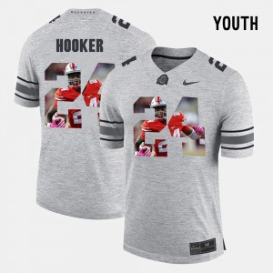 Youth Pictorial Gridiron Fashion Pictorital Gridiron Fashion #24 Buckeyes Malik Hooker college Jersey - Gray