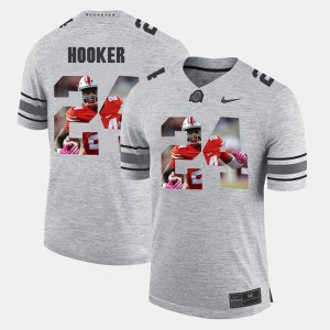 Men Pictorital Gridiron Fashion Pictorial Gridiron Fashion #24 Ohio State Buckeye Malik Hooker college Jersey - Gray