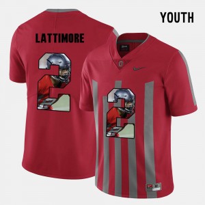 Youth #2 OSU Pictorial Fashion Marshon Lattimore college Jersey - Red