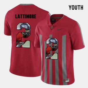 Youth #2 OSU Pictorial Fashion Marshon Lattimore college Jersey - Red