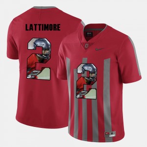 Men Ohio State Buckeye #2 Pictorial Fashion Marshon Lattimore college Jersey - Red