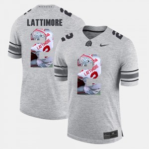 Mens Pictorital Gridiron Fashion Ohio State #2 Pictorial Gridiron Fashion Marshon Lattimore college Jersey - Gray