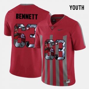 Kids #63 Pictorial Fashion Ohio State Michael Bennett college Jersey - Red