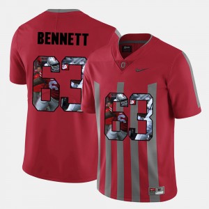 Men OSU Buckeyes Pictorial Fashion #63 Michael Bennett college Jersey - Red